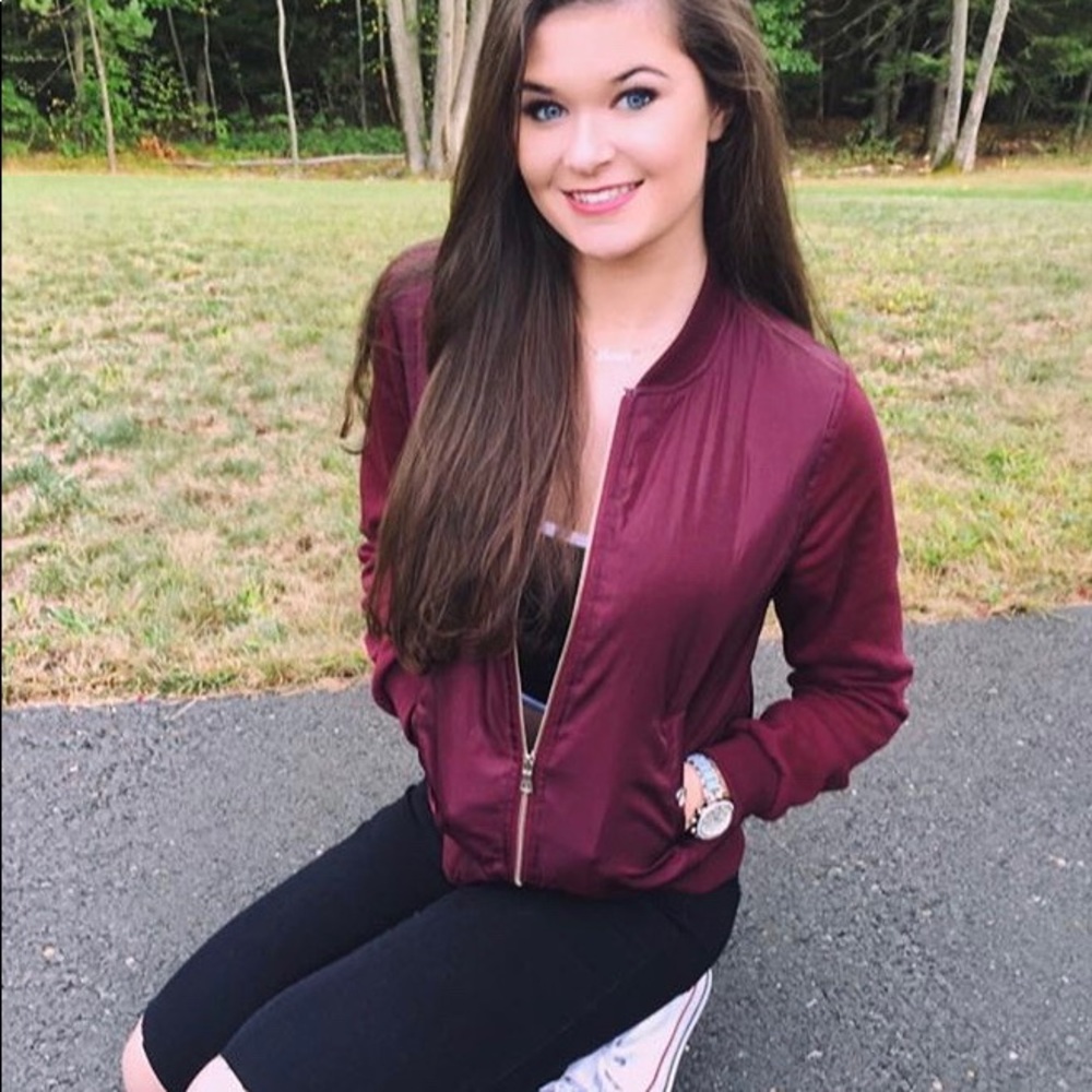 Maroon Bomber Jacket